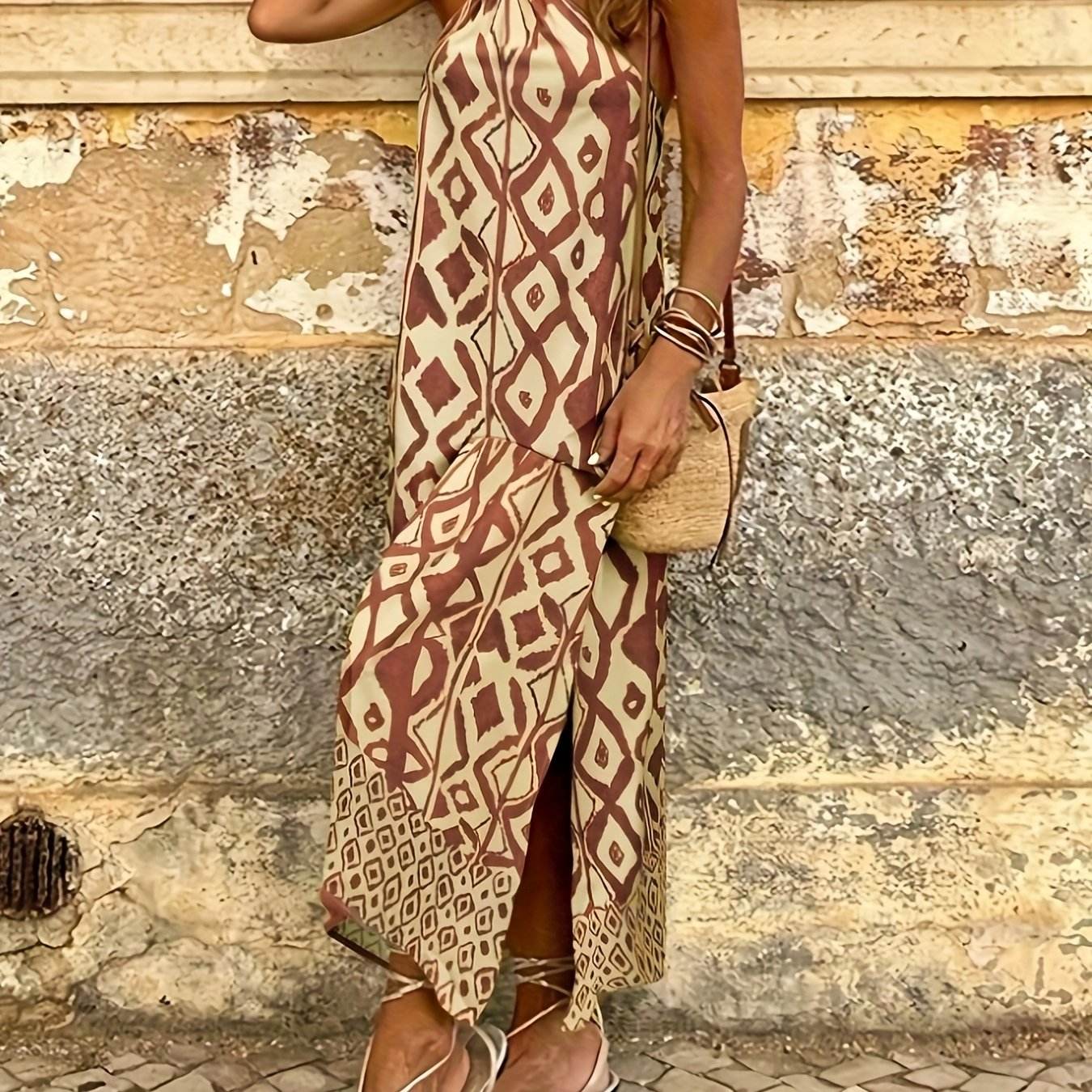 Robe maxi avec imprimé géométrique - Amelia - Cheneris