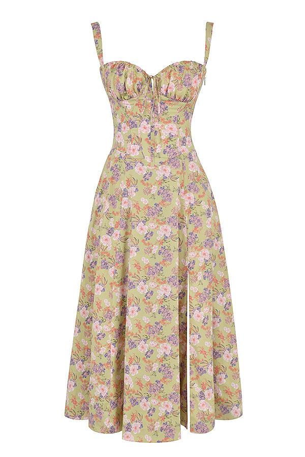 Robe florale avec galbe à la taille - Blommig