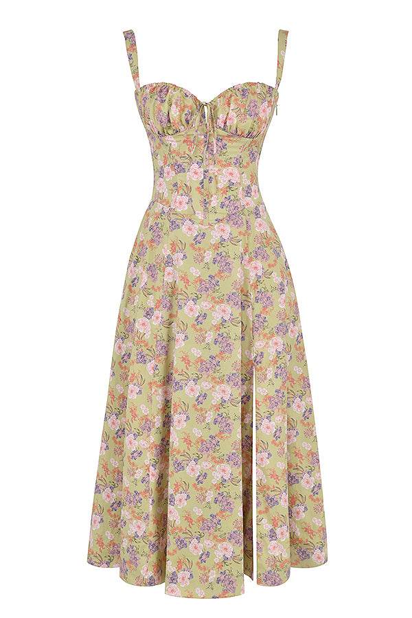 Robe florale avec galbe à la taille - Blommig - Cheneris