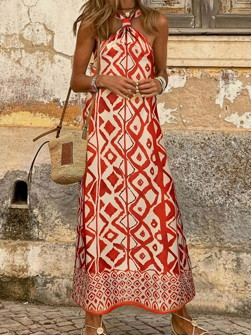 Robe maxi avec imprimé géométrique - Amelia - Cheneris