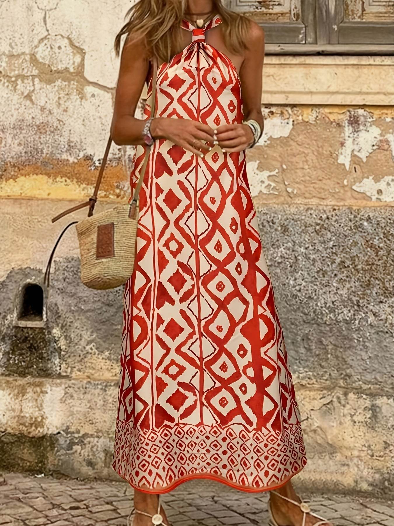 Robe maxi avec imprimé géométrique - Amelia - Cheneris