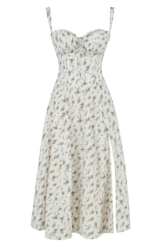 Robe florale avec galbe à la taille - Blommig - Cheneris