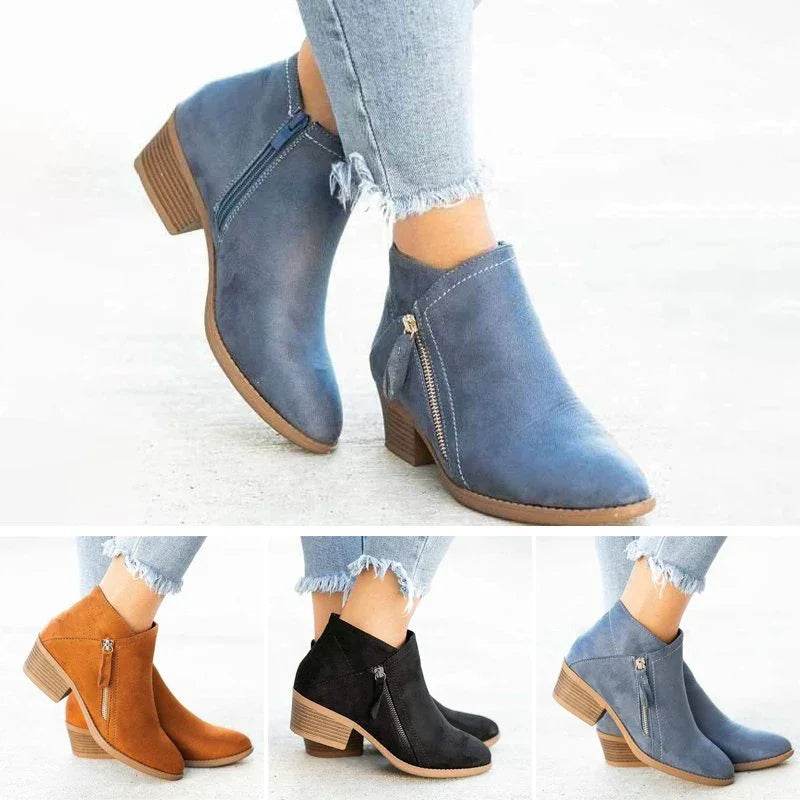 Bottines en cuir pour femmes – Josiane - Cheneris