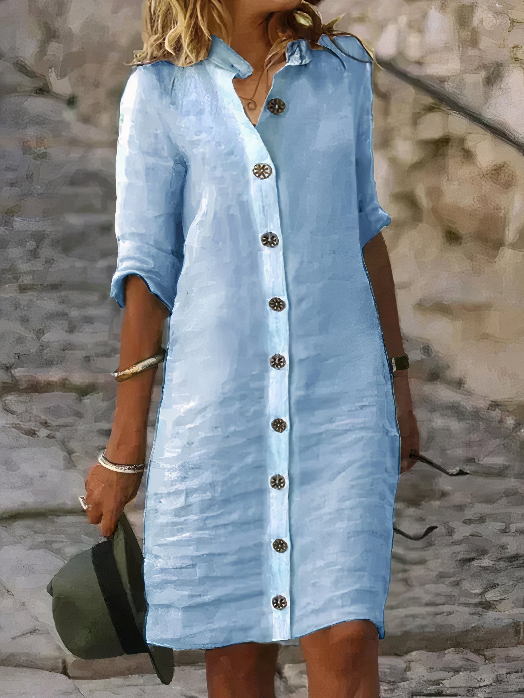 Reese - Robe chemise d'été en lin pour femmes