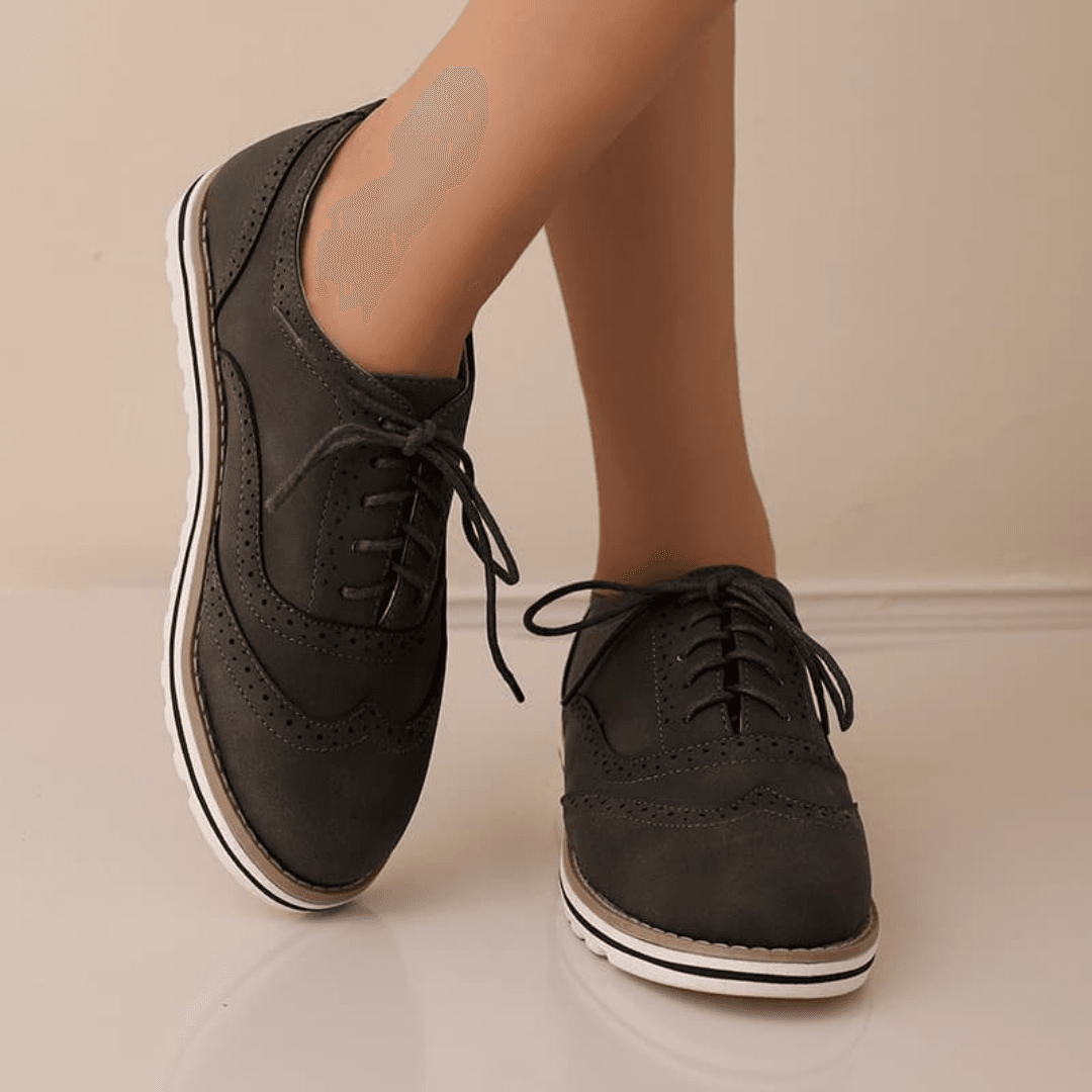 Chaussures en cuir à lacets pour femmes – Claire - Cheneris