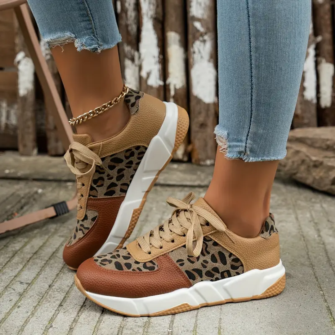 Baskets orthopédiques à imprimé léopard – Louna