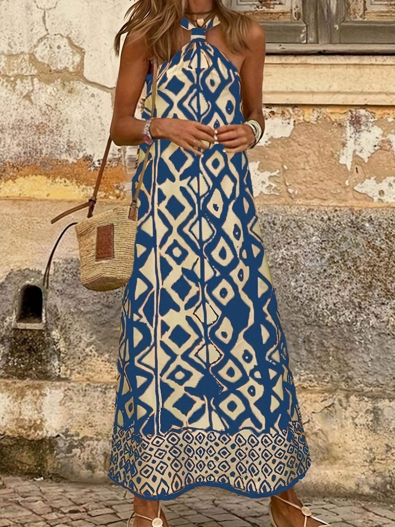 Robe maxi avec imprimé géométrique - Amelia - Cheneris