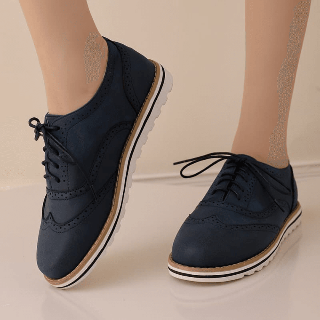 Chaussures en cuir à lacets pour femmes – Claire - Cheneris