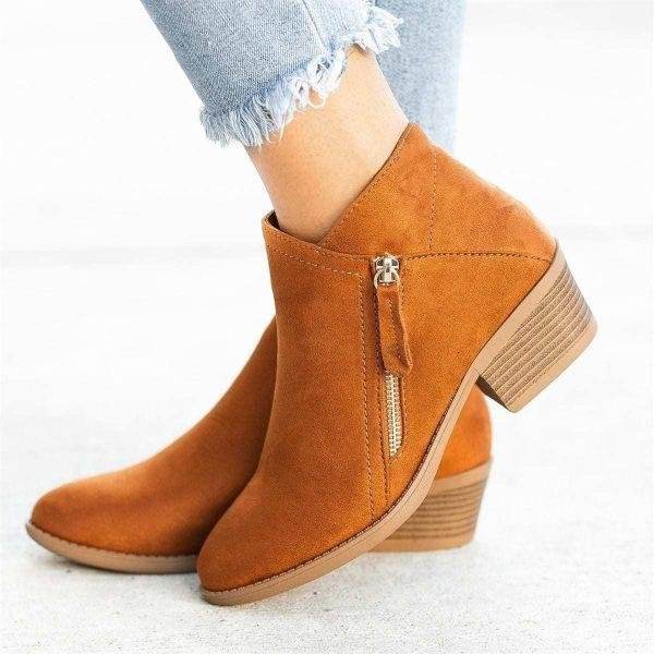 Bottines en cuir pour femmes – Josiane - Cheneris