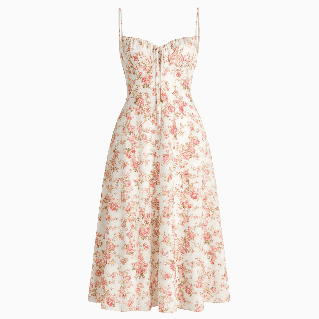 Robe florale avec galbe à la taille - Blommig - Cheneris