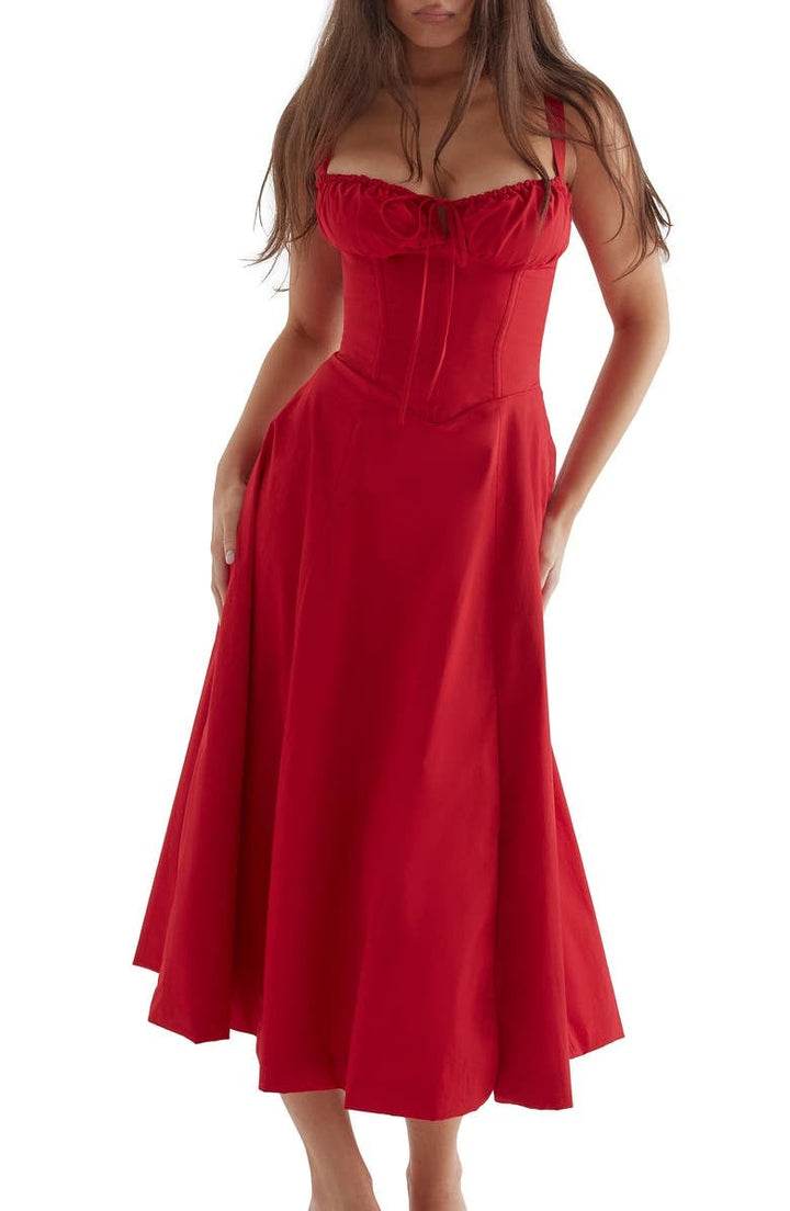 Robe florale avec galbe à la taille - Blommig - Cheneris