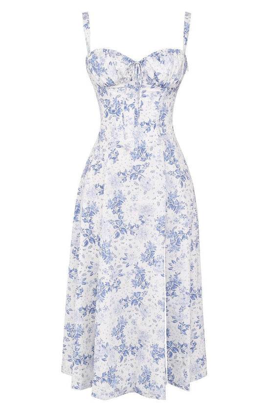 Robe florale avec galbe à la taille - Blommig - Cheneris