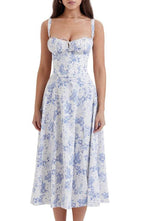 Robe florale avec galbe à la taille - Blommig - Cheneris