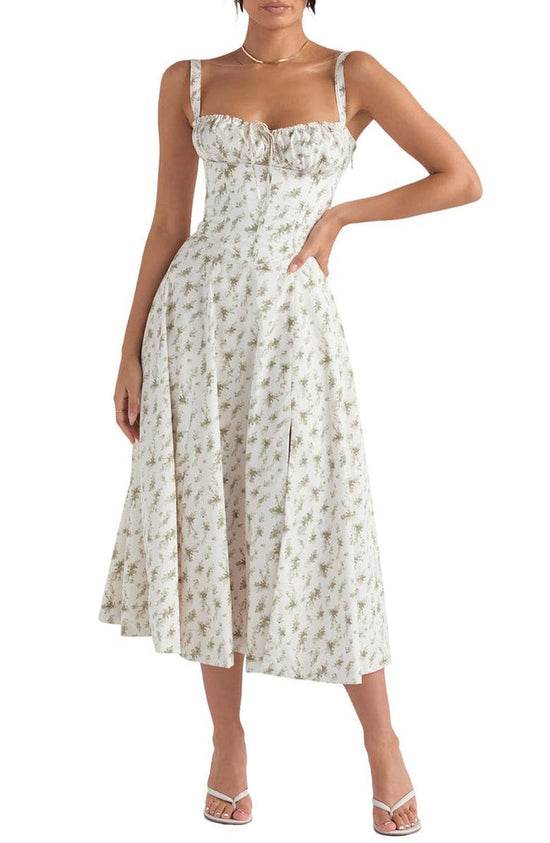 Robe florale avec galbe à la taille - Blommig - Cheneris