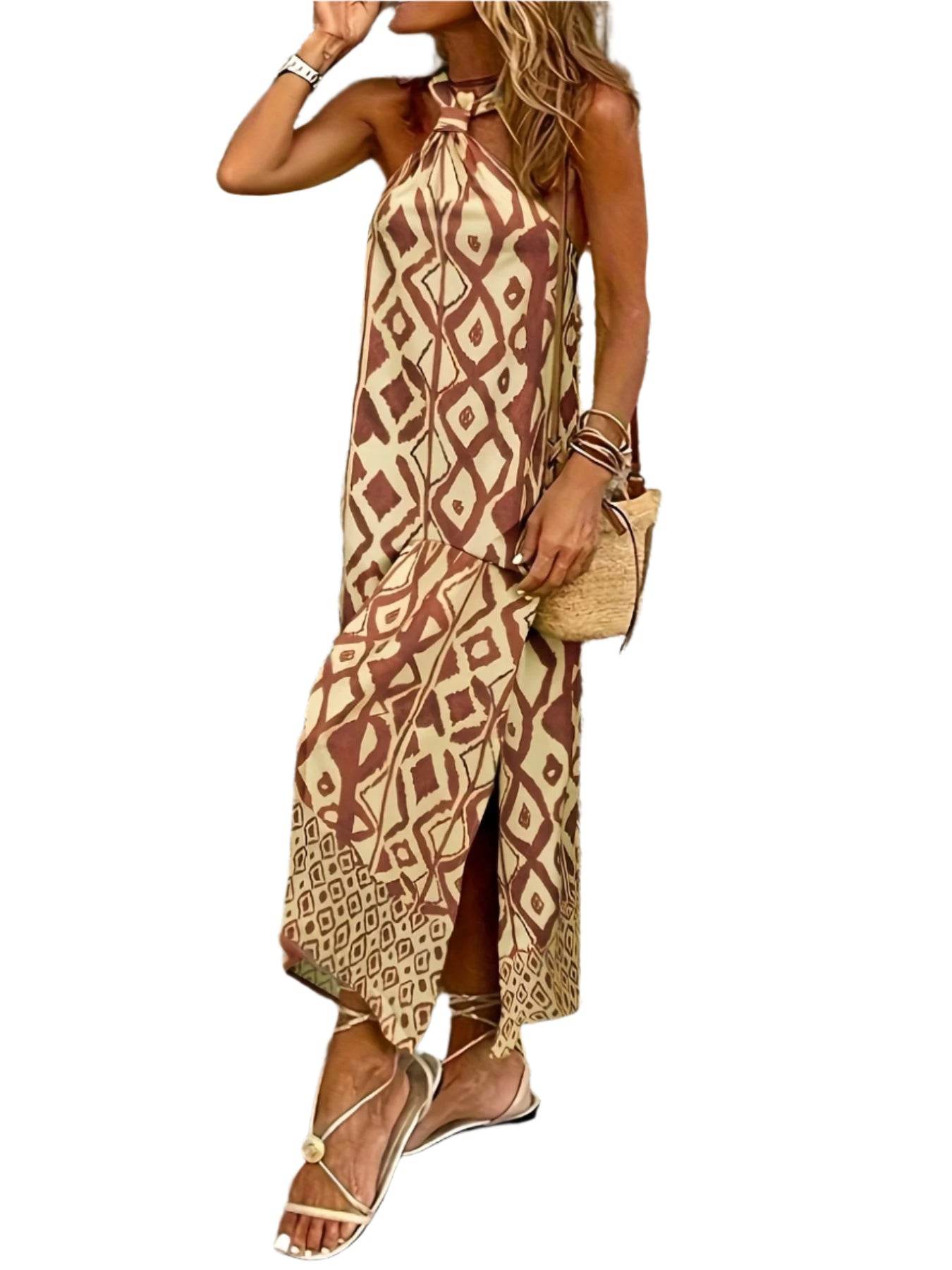 Robe maxi avec imprimé géométrique - Amelia - Cheneris