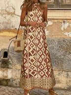 Robe maxi avec imprimé géométrique - Amelia - Cheneris