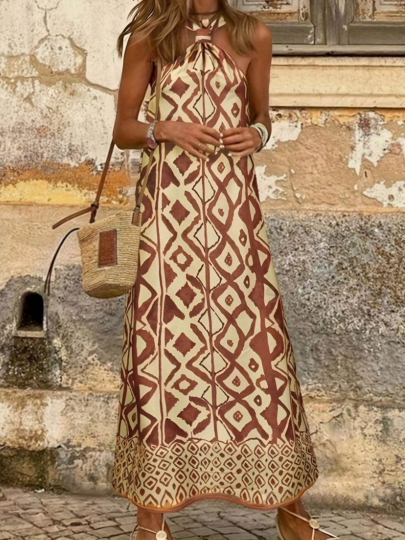 Robe maxi avec imprimé géométrique - Amelia - Cheneris