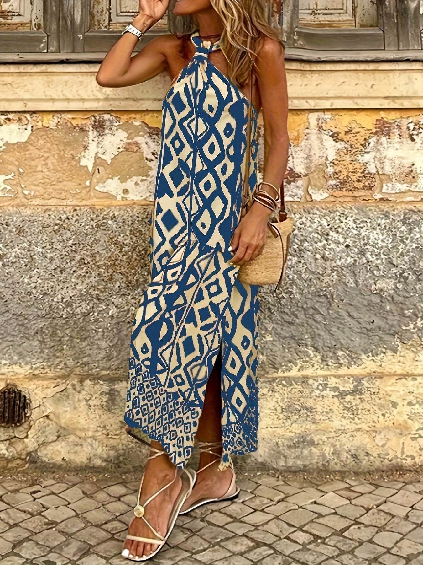 Robe maxi avec imprimé géométrique - Amelia - Cheneris