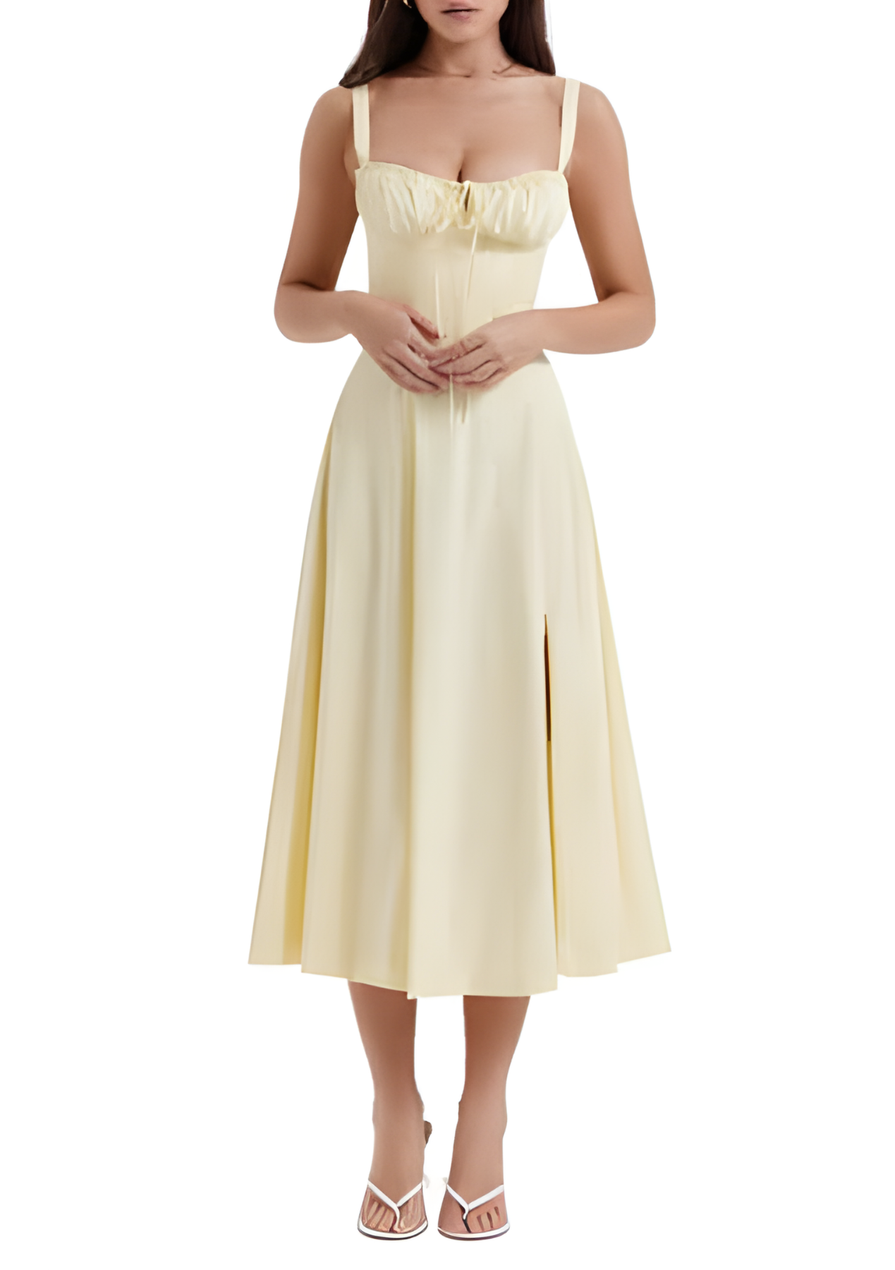 Robe florale avec galbe à la taille - Blommig